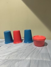 Lot of 3 Tupperware 109 Classic Kids Tumbler Cups And New Snack Cup/Lid