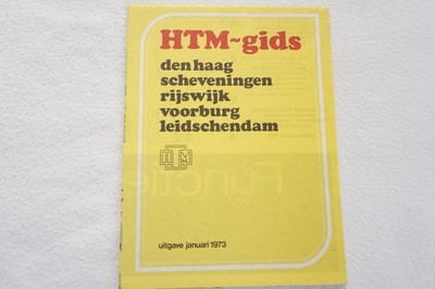 1973 HTM  Netherlands Railway Bus Tram Route Map