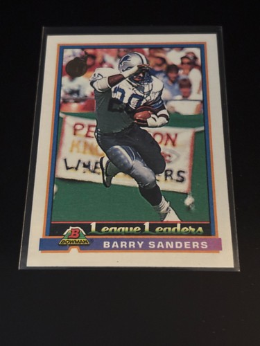 Barry Sanders [League Leaders] #273 1991 Bowman card