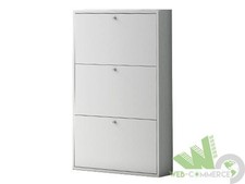 SCARPIERA 3 RIBALTE MDF BIANCO 73x15xH110 CM PORTASCARPE SALVASPAZIO KIT