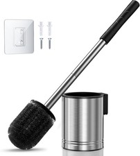 Toilet Bowl Brush Set Compact Space-Saving Design W/ Hidden Holder Small
