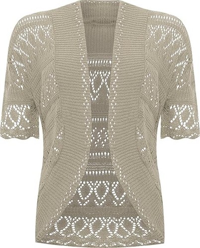 Ladies' Women’s Crochet Knit Short Sleeve Shrug Cardigan Bolero M-2XL - Picture 22 of 25