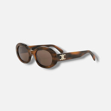 Celine Women's Brown CL40194U Triomphe Acetate Oval Sunglasses 55-17-140