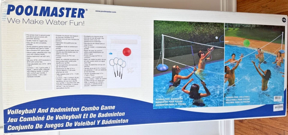 全新 从未打开 POOLMASTER VOLLEYBALL / BADMINTON 比赛组合 727854 — 第 2/4 张图片