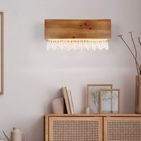 Wandlampe Wandfluter Holzleuchte Led Wandleuchte Schlafzimmerlampe Braun H 17 Cm