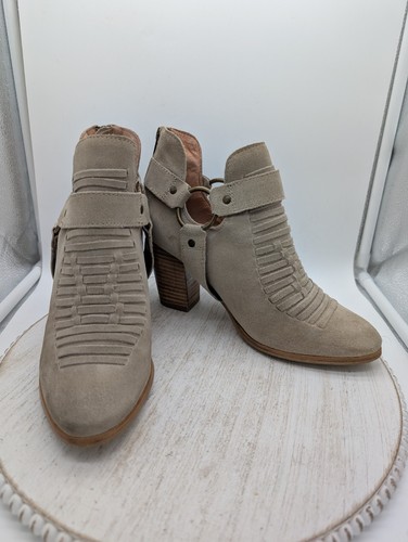 Seychelles Women's Impossible Taupe Suede/Leather Harness Booties Size 8