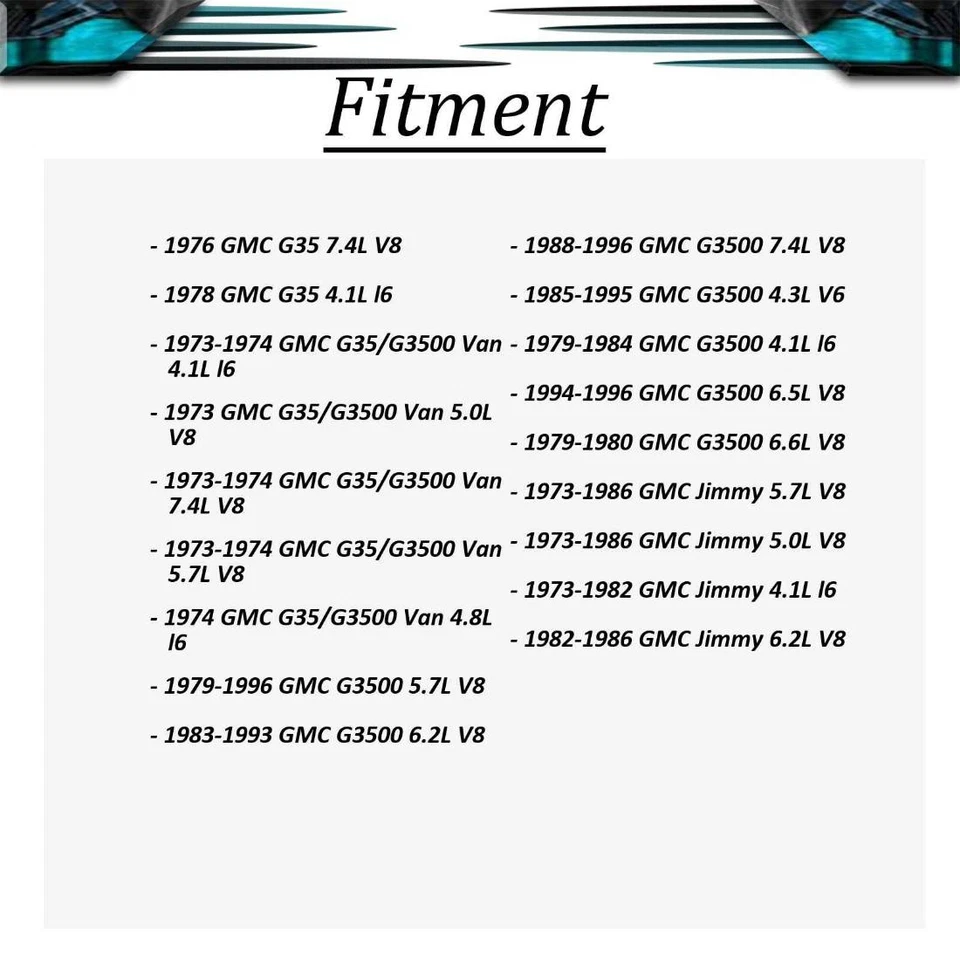 Универсальный комплект соединительных ремней 2 шт. для 1987-1989 GMC R2500 6,2 л 1987 GMC R2500 4,3 л - Изображение 3 из 4
