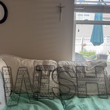 Pottery Barn Teen kids alphabet letter W I S H initials black wire 14" tall