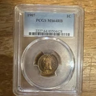 1907 Indian Cent PCGS MS64RB Great Eye Appeal Strong Strike Nice Luster