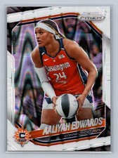2025 Panini Prizm WNBA #94 Aaliyah Edwards White Seismic Prizms