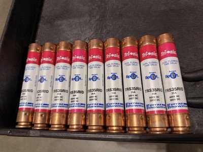 Trionic TRS35RID Dual Element Time Delay Fuse Class RK5 600VAC, 300VDC,LOT OF 9