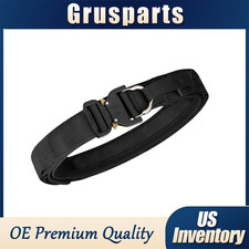 New Tactical Quick Release Battle 2 Layer Heavy Duty Metal Buckle Belt Black