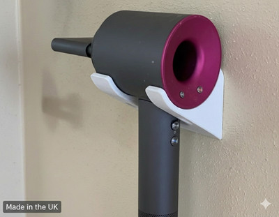 Wandhalterung für Dyson Supersonic Haartrockner Halterung Ständer Halter UK Made - Weiß