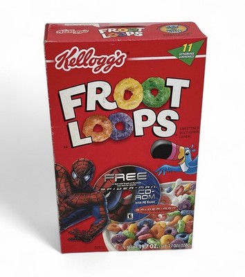 Marvel Comics Spider-Man 2002 Kelloggs Fruit Loops Müslischachtel Tobey Maguire