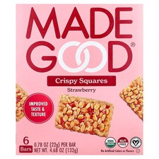 Crispy Squares, Strawberry, 6 Bars, 0.78 oz 22 g Each