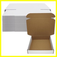 9x8x2 inch Shipping Boxes Set of 25, White Corrugated Cardboard Mailer Box