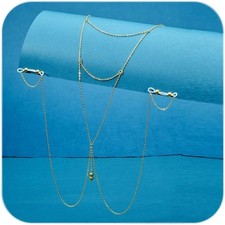 QWALIT Fake Nipple Piercing Nipple Chain non Piercing for Women Adjustable Elast