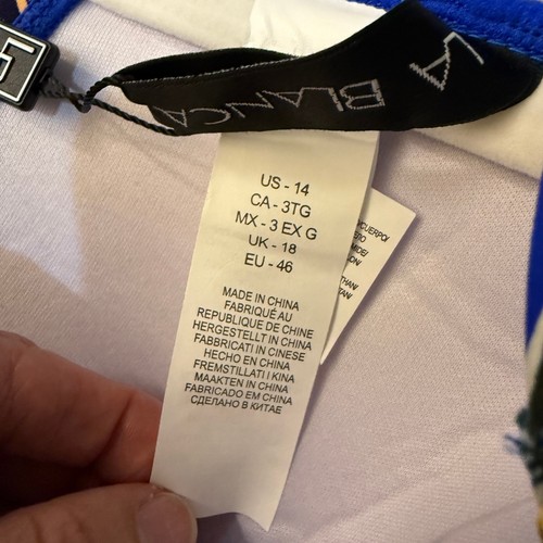 Neu mit Etikett La Blanca Bandeau-Bikini Badeanzug tropischer Druck zweiteilig Damengröße 14 - Bild 7 von 8