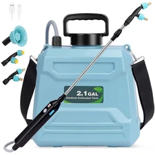 2.1 Gallon Battery Powered Garden Sprayer, USB Rechargeable Backpack Sprayer wit