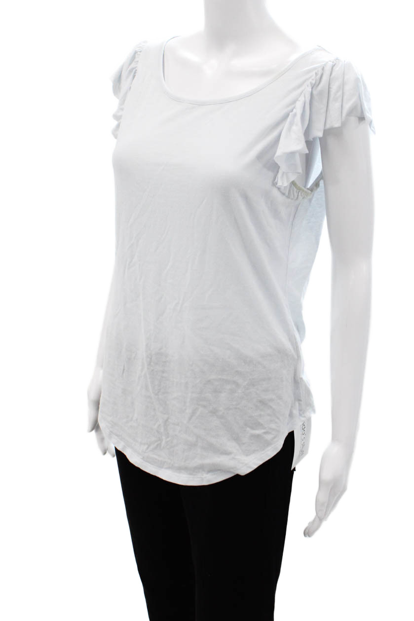 Chaser Womens Basic Light Blue Round Neck Short S… - image 2