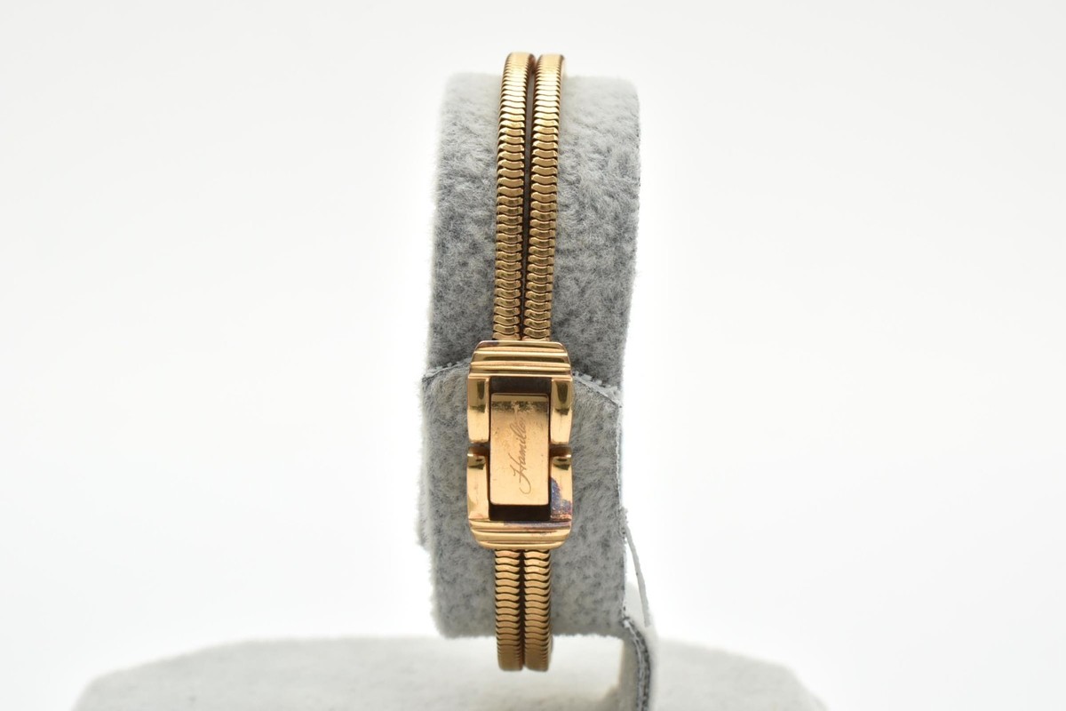 Vintage Hamilton H311410 White Dial Gold Quartz Women's Watch