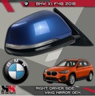 BMW X1 F48 M-SPORT 2018 RIGHT DRIVER SIDE WING MIRROR BLUE 6 PIN MANUAL FOLD OEM