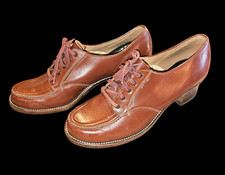 Vintage 40s vintage brown leather "Peters Happy Hikers" loafers