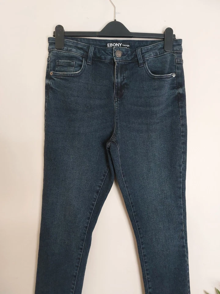 Ebony George Straight Slim Fit Female Jeans Dark Blue UK 12 - Image 3 of 4