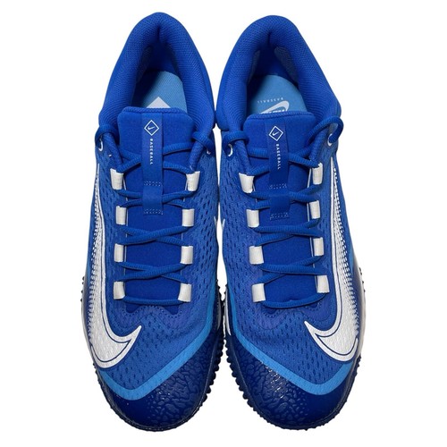 Scarpe Nike Alpha Huarache Elite 4 Turf da uomo taglia 12 Royal bianche tacchetti DJ6523-414 - Foto 4 di 12
