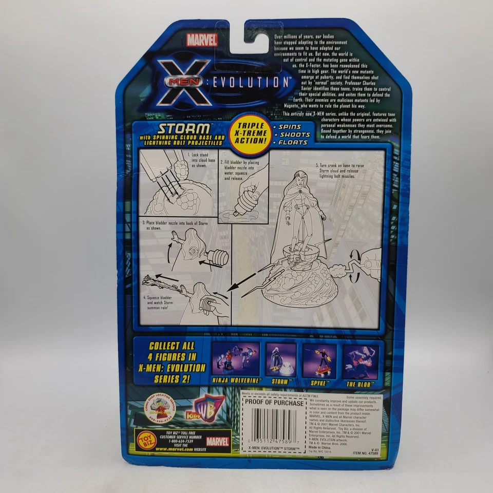 Figura de acción Marvel X Men Evolution Storm 2001 Toybiz vintage niños WB Foto 2 de 2