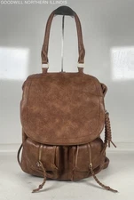 Sole Society Emery Brown Faux Leather Drawstring Rucksack Backpack