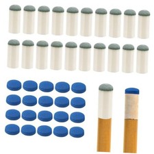 20pcs Slip On Pool Cue Tips and 20 Leather Pool Cue Tips, 0.47 Inch Pool Cue