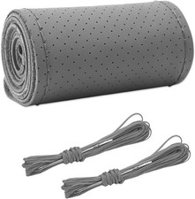 Genuine Leather Steering Wheel Cover Stitch On Wrap Diy Sewing Steering Whe...