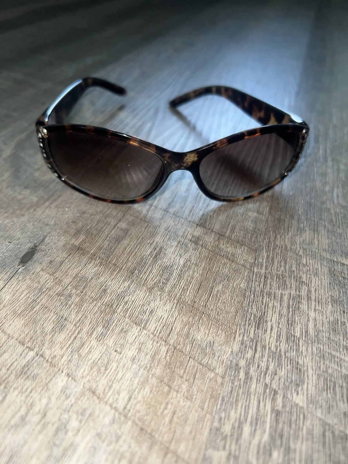 Foster Grant Tortoise Shell Wrap Sunglasses Rhine… - image 1