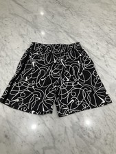 Nike Boys Dri-FIT Multi Athletic Shorts Size Large Black And White Abstract
