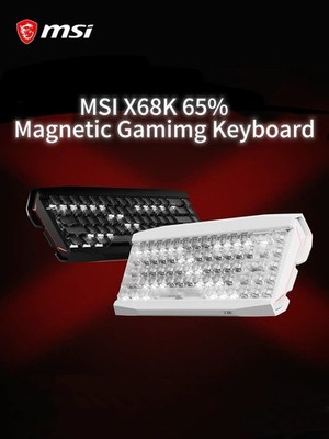 MSI X68K 65% Magnetic Gaming Keyboard CNC Aluminum 8K Polling Rate TMR Switch