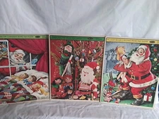 Lot Of 3 Vintage Christmas Whitman Frame-Tray Puzzles