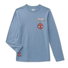 Marvel Spider-Man Boys Size M Medium 8 Graphic Long-Sleeve T-Shirt Blue New