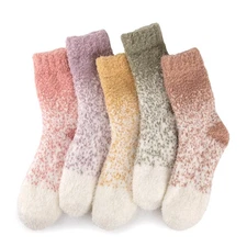 Womens Fuzzy Socks Cozy fluffy Slipper Soft Winter Warm Microfiber Sleeping P...