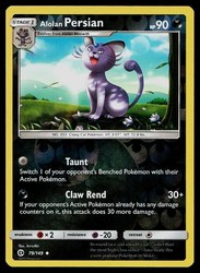 Alolan Persian 79/149 Reverse Holo Sun & Moon Base