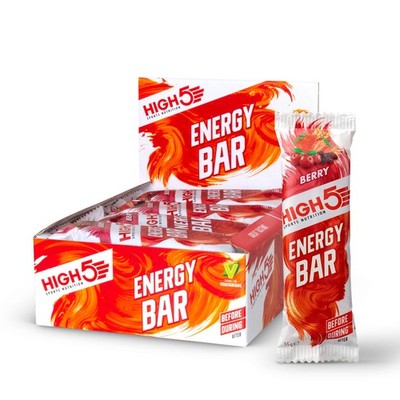 HIGH5 Energieriegel - High Carb zum Laufen, 12 x 55g, Berry 