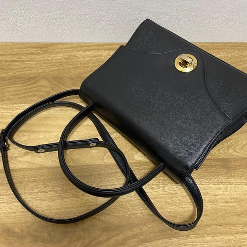 Givenchy Hand Bag Leather Black Gold Shoulder Crossbody Women From Japan - 第 6/24 張圖片