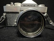 Vintage Konica Autoreflex T 35mm Film Camera w/Hexanon AR 57mm f/1.4 FUNCTIONAL