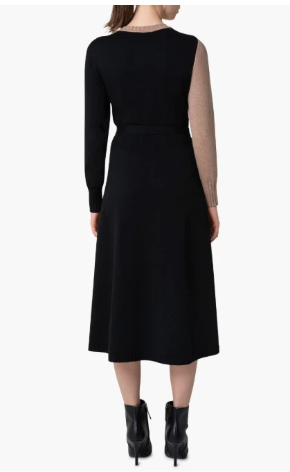 Vestido Akris Punto Lana Virgen Tejido Bloques de Color Envolvente Midi Cerradura 12 $1390 Foto 4 de 4