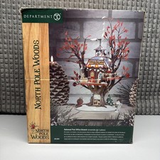 Dept 56 North Pole Woods Oakwood Post Office 56881 Christmas Retired Adapter Inc