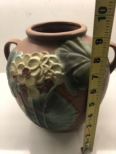 ROSEVILLE Reproduction From 90 LARGE OLD JARDINAIRE TWO HANDLES ART POTTERY - Picture 7 of 8