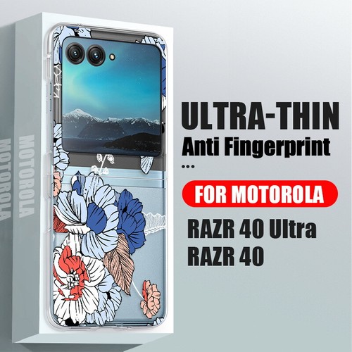For Motorola Razr 50 40 Ultra Shockproof Pattern Transparent Phone Case Cover - Picture 18 of 47