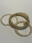 Three Pearl Bangle Bracelets Faux Pearl And Freshwater Elegant Minimalist Look