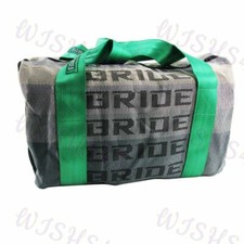 Gym Duffle Bag Jdm Bride Racing Gradation Seat Cloth With Green Harness Strap