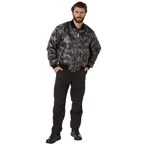 Rothco Black Camo MA-1 Flight Jacket 73330 - S - Foto 1 di 1